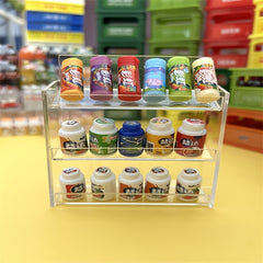 Mini Doll House Supermarket Kitchen Bathroom Shelf Model