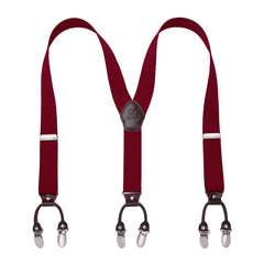 Men's Y Back Suspenders with 6 Metal Clips for Wedding
