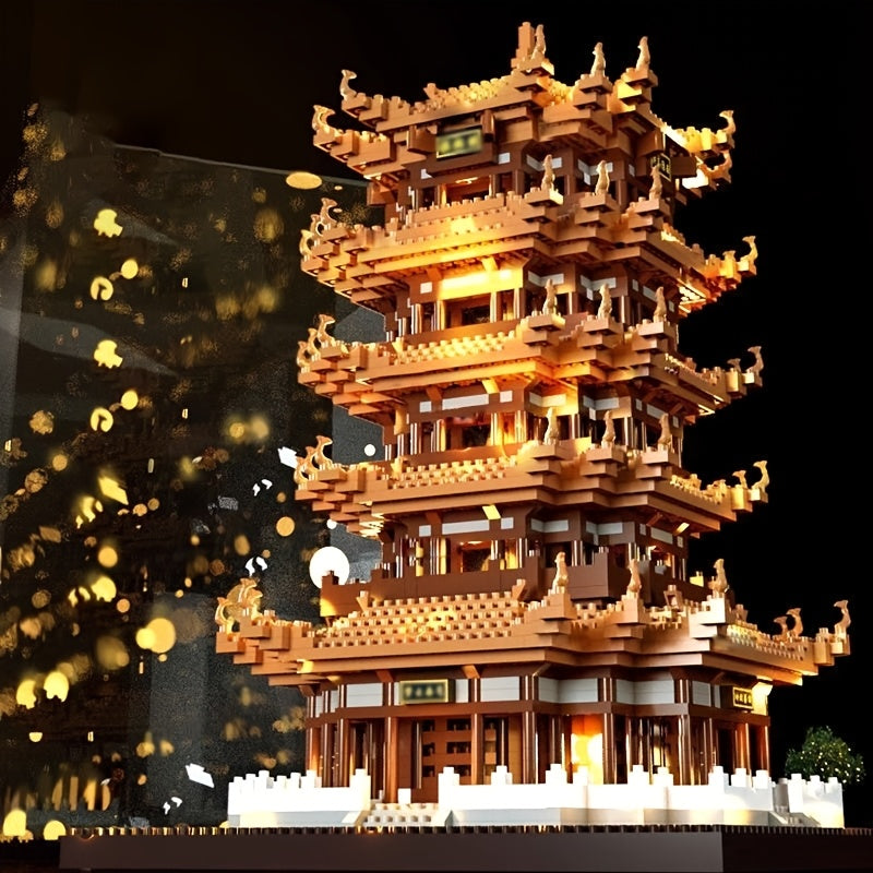Yellow Crane Tower Building Blocks Desktop Decoration & Holiday Gift