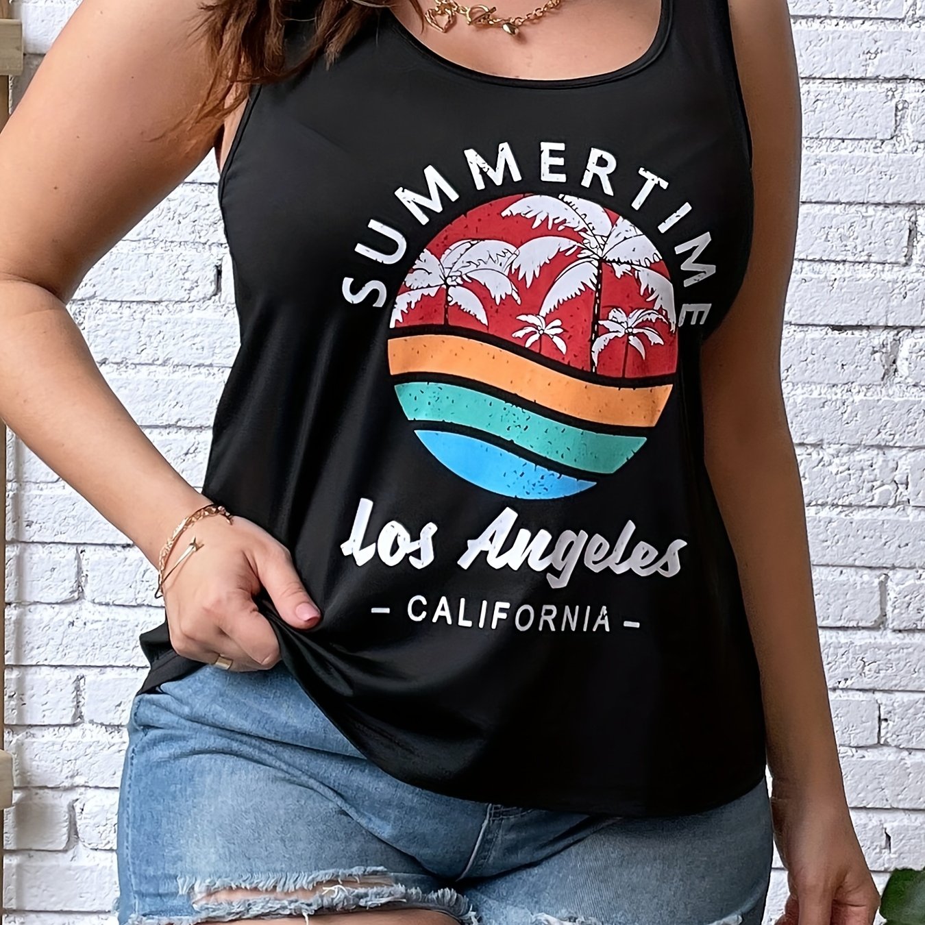 Coconut Tree Print Tank Top