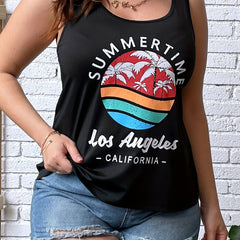 Coconut Tree Print Tank Top