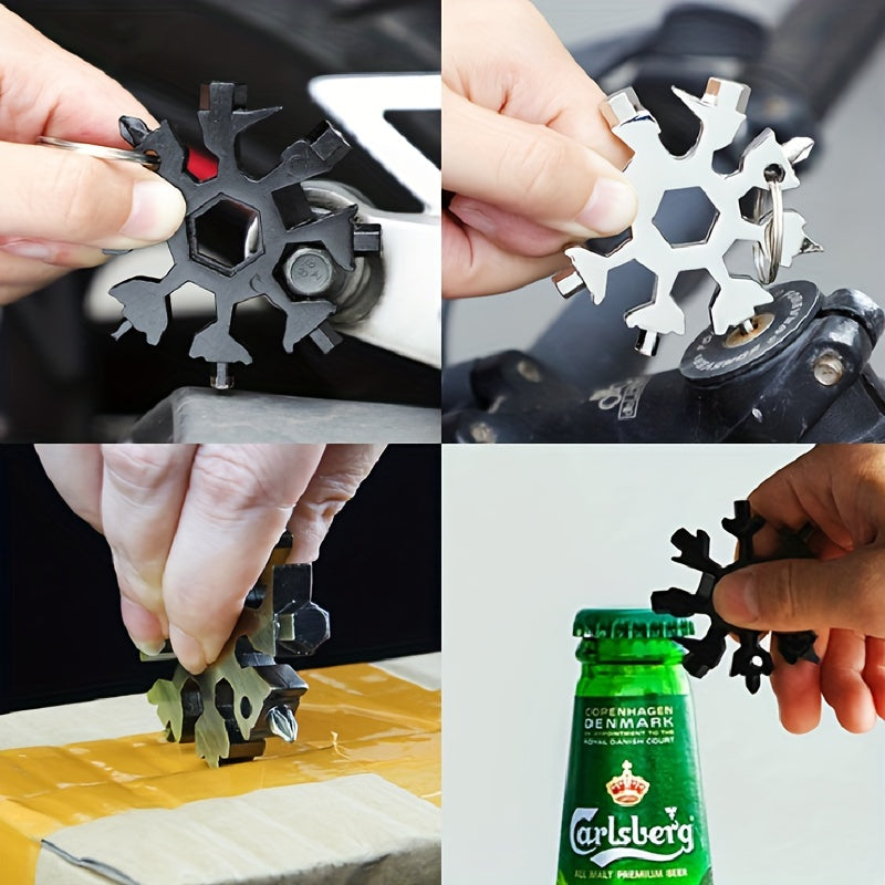 18-in-1 Stainless Steel Snowflake Wrench for Outdoor