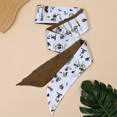 Ginkgo Leaf Balloon Print Neckerchief Casual Skinny Scarf