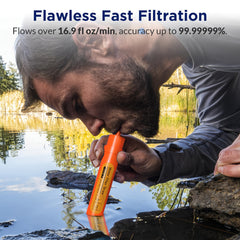 6pcs Mini Water Filter Straw Purifier for Hiking Camping Travel Emergency
