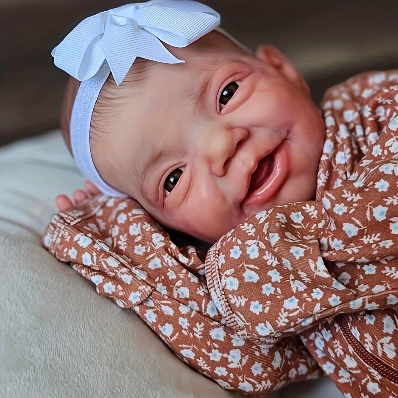 20 Inches Reborn Doll Soft Cloth Body Hand painted Hair Capillaries Visible