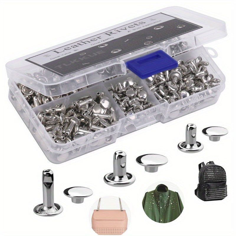 240 Leather Rivets Set Double Cap for DIY Leather Craft