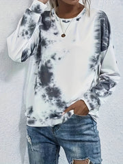 Tie Dye Print Pullover Sweatshirt for Women