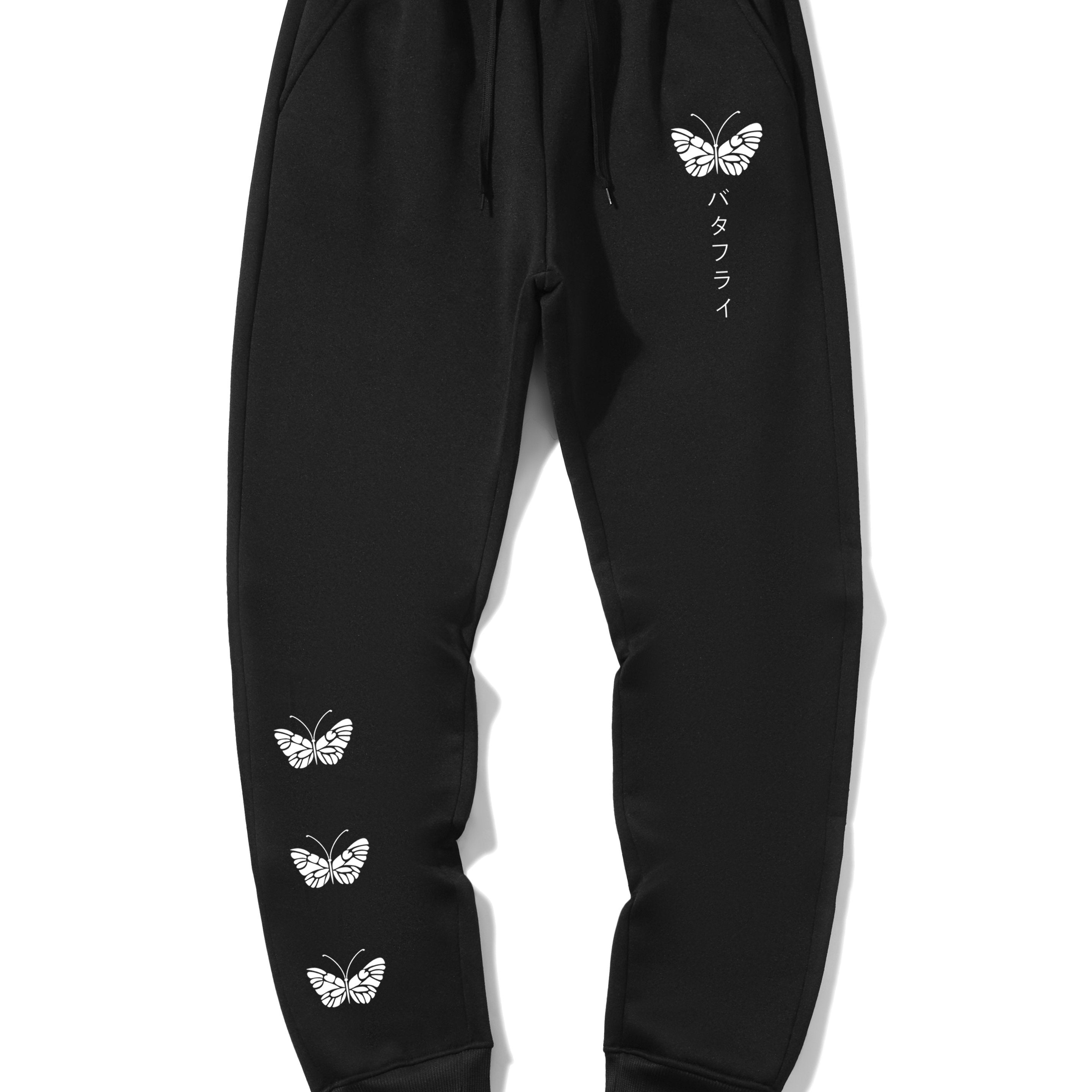Men's Butterfly Print Jogger Sweatpants Casual Sport Pants