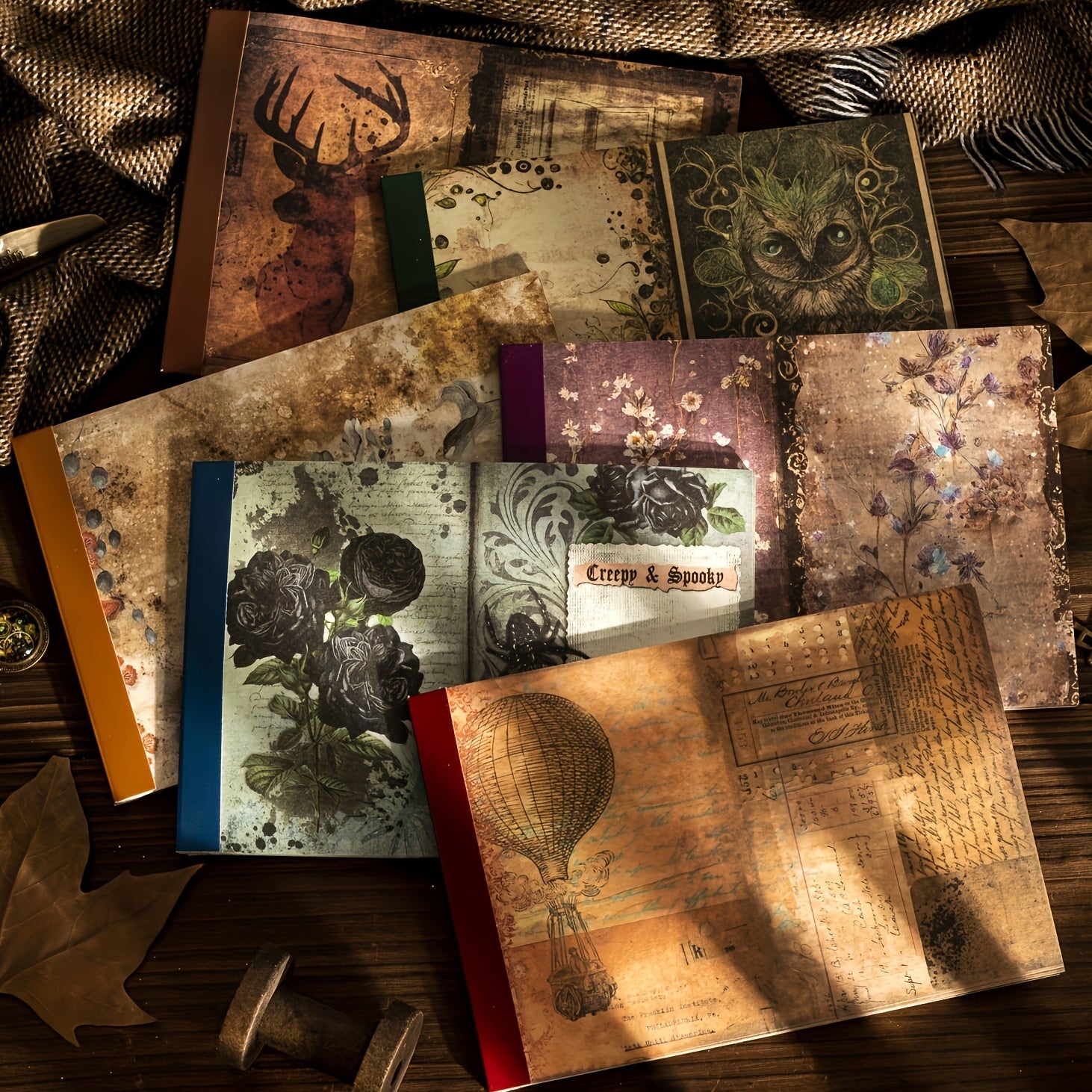 40pcs Dark Style Journal Diary Decoration Writing Paper