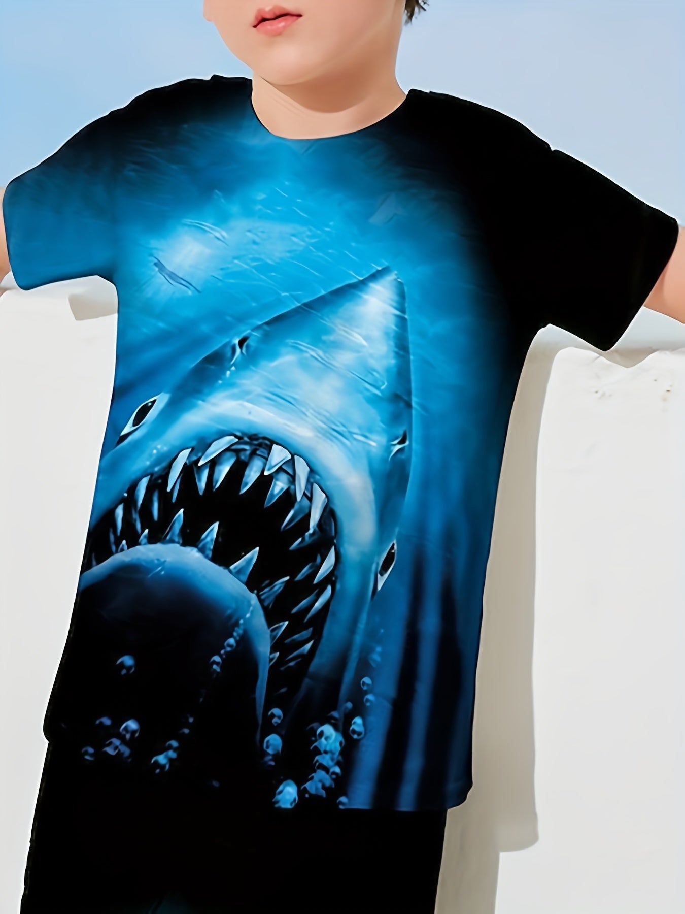 Boys' Shark Graphic T Shirt for Summer Fun