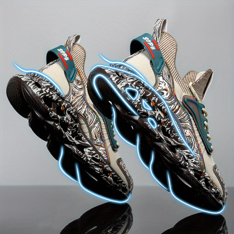 Men's Lace-up Blade Sneakers Graphic Athletic Shoes Lightweight