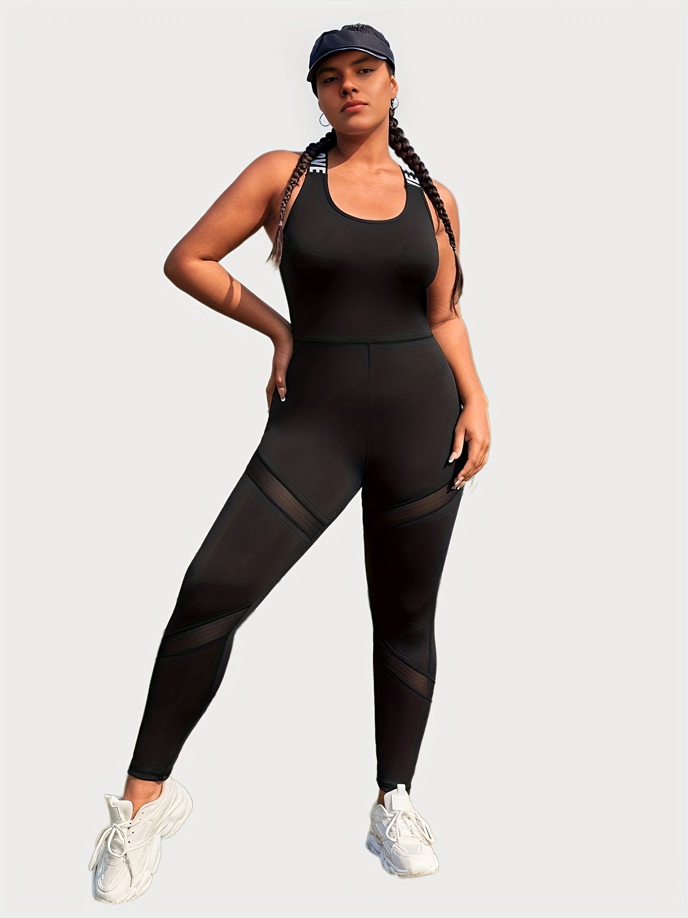 Sporty Jumpsuit Women's Criss Cross Back Skinny Tank Jumpsuit