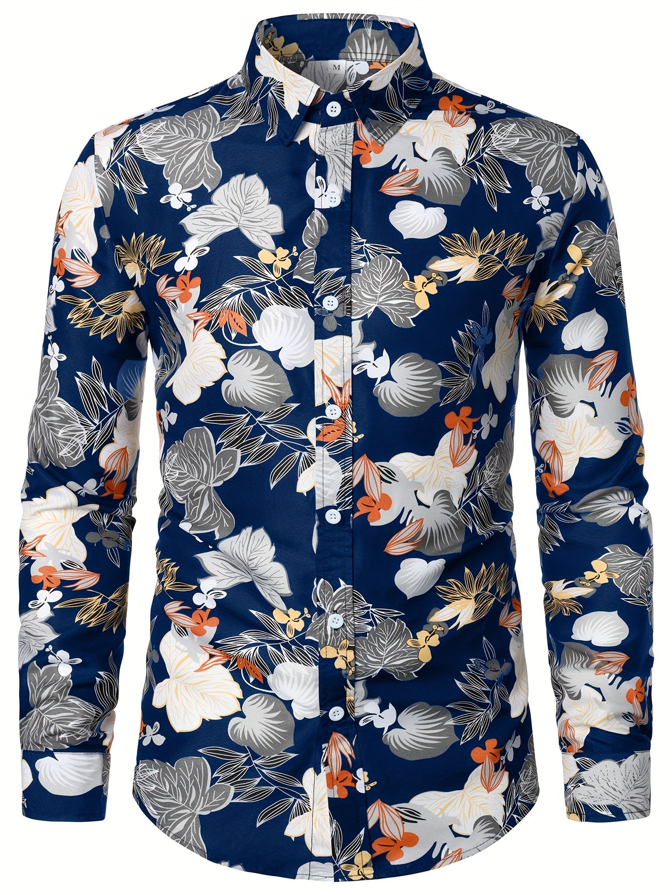Men's Floral & Leaf Printed Casual Shirt Regular Fit Long Sleeves