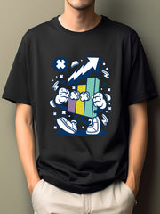 Men's Hip Pop Cartoon Print Tee - Moisture Wicking T-shirt