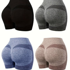 4pcs High Waist Seamless Yoga Shorts