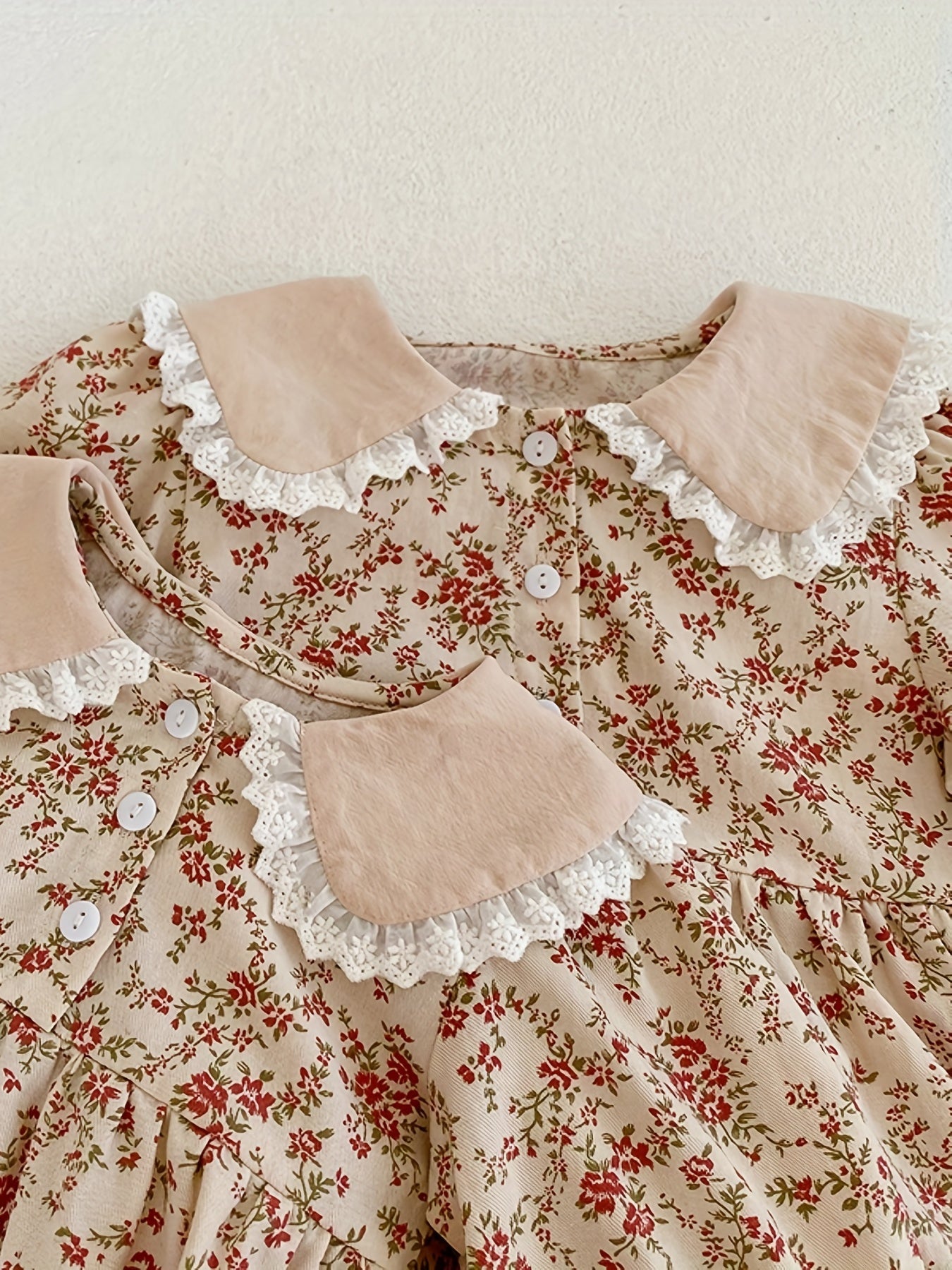 Toddler Girls Floral Dress Cotton Casual Dress Up