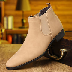 PLUS SIZE Men's Solid Ankle Chelsea Boots Slip On Shoes