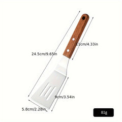 Stainless Steel Cooking Shovel with Wooden Handle for Frying