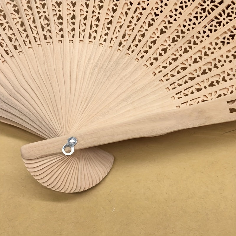Wooden Fan Classic Ancient Style Carry Hollow Full Wood Accessories