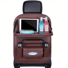 Car Seat Storage Bag Leather Hanging Bag Car Chair Back Folding Storage Bag