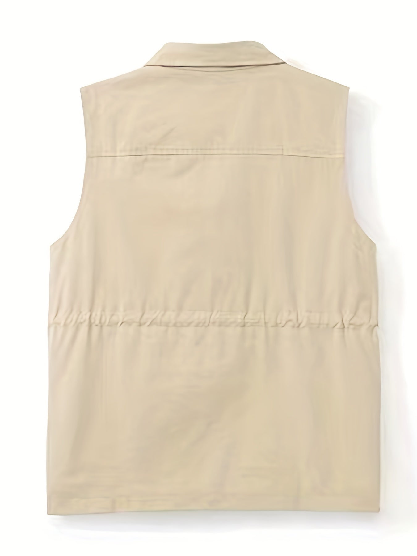 Casual Sleeveless Vest Jacket with Drawstring Waist