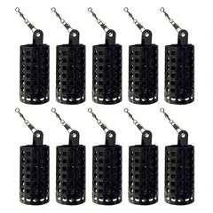 Metal Fishing Feeder With Swivel Snap Ring Bait Cage