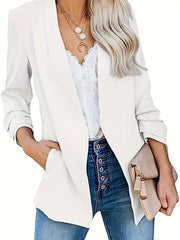 Solid Blazer Long Sleeve Work Office Outerwear Women's Clothing