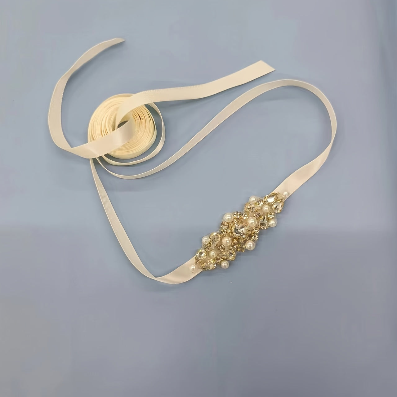 Rhinestone & Faux Pearl Waist Belt For Dresses Weddings Parties