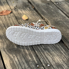Women's Skate Shoes with Rugby Balls and Hearts Pattern