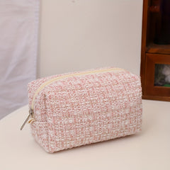 Plaid Pattern Makeup Bag Zipper Pouch Toiletry Organizer Women Girls