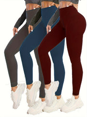 3pcs High Waist Yoga Pants - Running Fitness Leggings