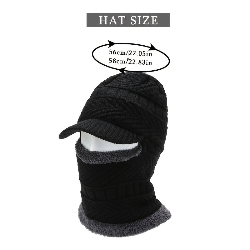 Men's Knitted Hat Face Ear Neck Protection Winter Warm