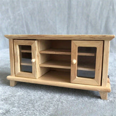 Dollhouse Mini Furniture Wooden TV Cabinet Storage Mini Villa Living Room Decor