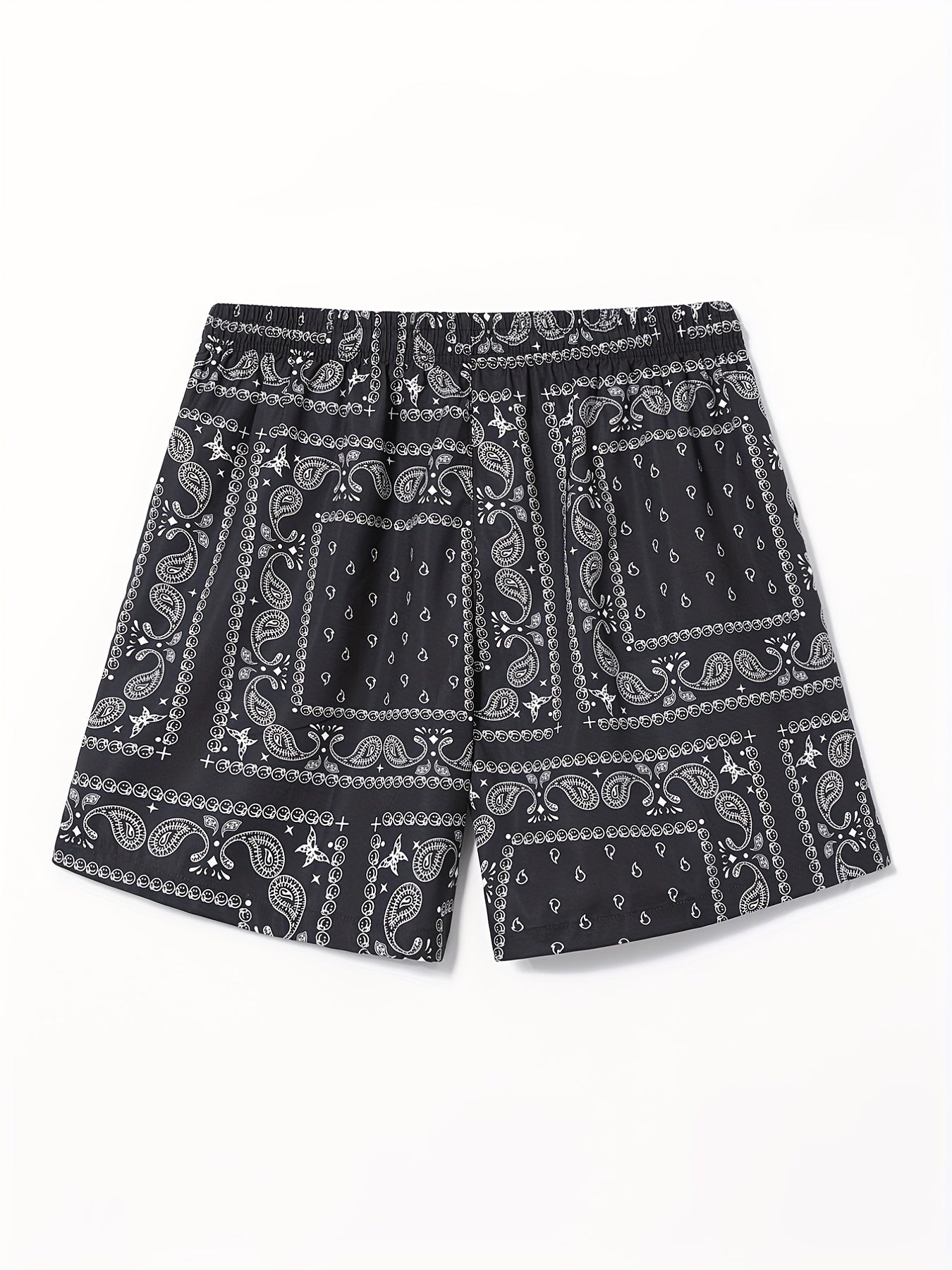 Paisley Pattern Beach Shorts Drawstring Waist Men's Casual Summer Resort