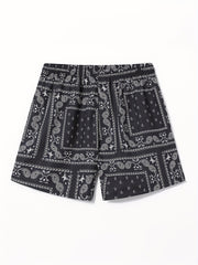 Paisley Pattern Beach Shorts Drawstring Waist Men's Casual Summer Resort