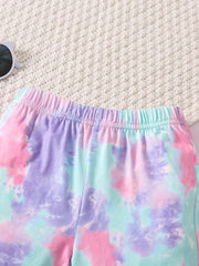 Tie Dye Graphic Casual Bell Bottom Pants Elastic Comfy Flared Trousers