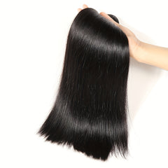 Brazilian Hair Bundles With Closure Transparent Lace Closure Human Hair Bundles