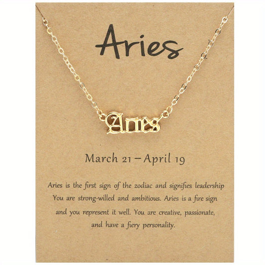 Golden Plated 12 Constellations Pendant Necklace