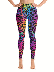 Colorful Leopard Print High Waist Leggings