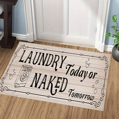 Laundry Room Runner Rug Non Slip Floor Mat Wooden Board Letter Hallway Entry Rug