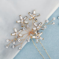 Rhinestone Star Hair Pin Bridal Wedding Headwear