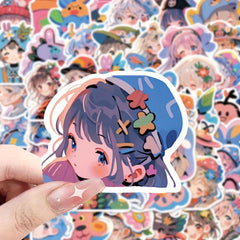 50pcs Painted Graffiti Stickers Waterproof DIY Stickers For Guitar Skateboard