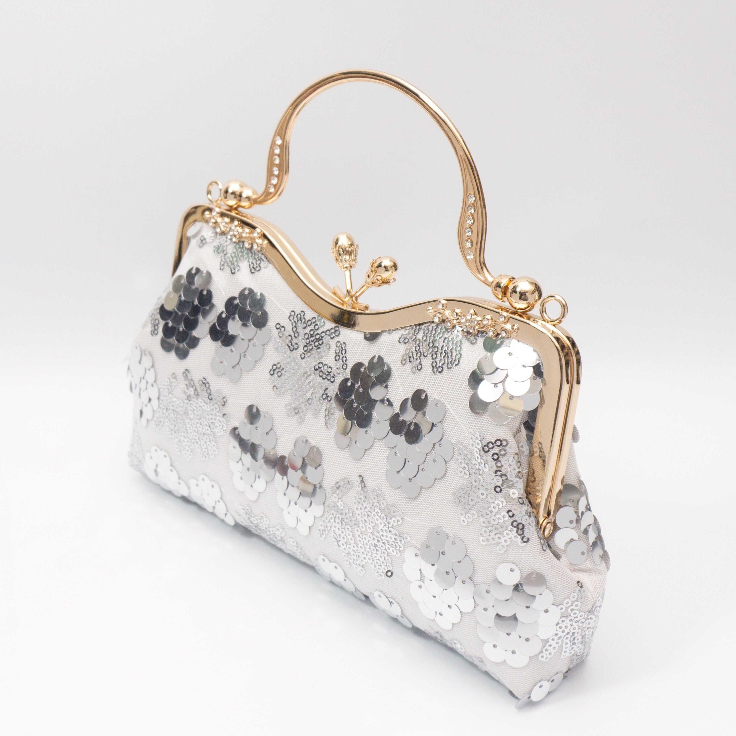 Sequins Evening Bag Kiss Lock Clutch Purse Wedding Handbags