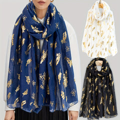 Lavender Hot Stamping Scarf Solid Shawl Classic Windproof Head Wrap