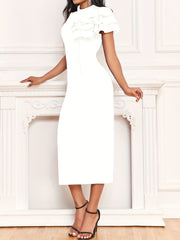 Ruffle Trim Bodycon Sleeveless Dress for Party