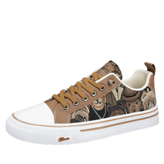 Men's Graphic Canvas Sneakers Casual Walking Shoes