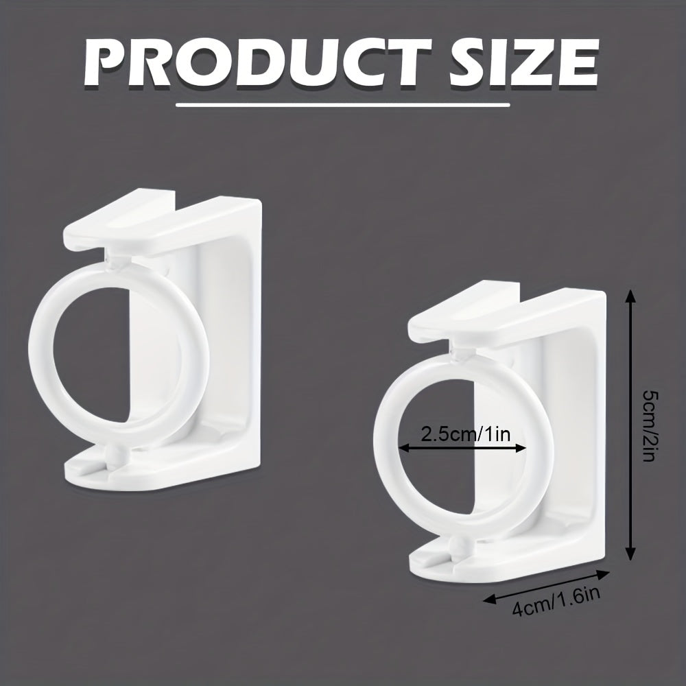 2pcs Punch Curtain Rod Holder Self Adhesive Clothes Rail Bracket