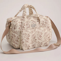 Brown Leaf & Lemon Print Diaper Bag Mommy Organizer