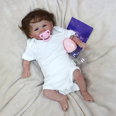 Realistic Reborn Youngsters Doll Smiling Face Rooted Hair Soft Body