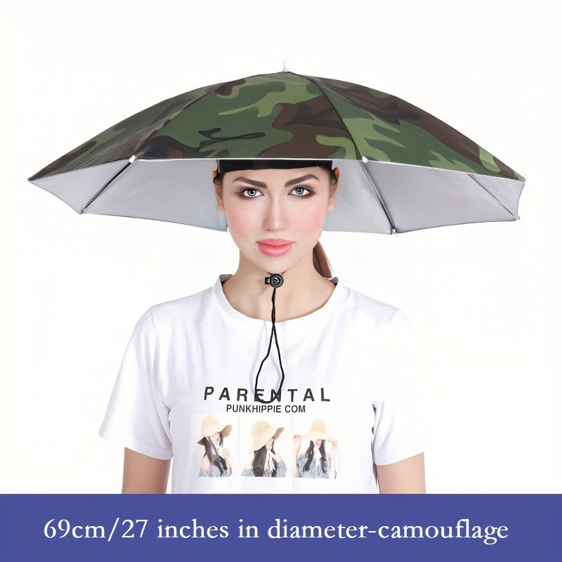 27in Hat Umbrella Rain or Shine Fishing Elastic Band Lightweight